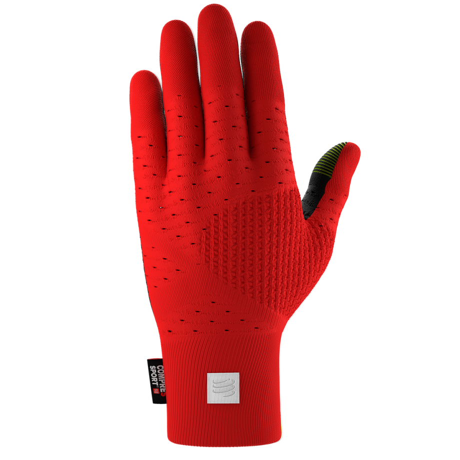 3D Thermo Seamless Running Gloves - Red