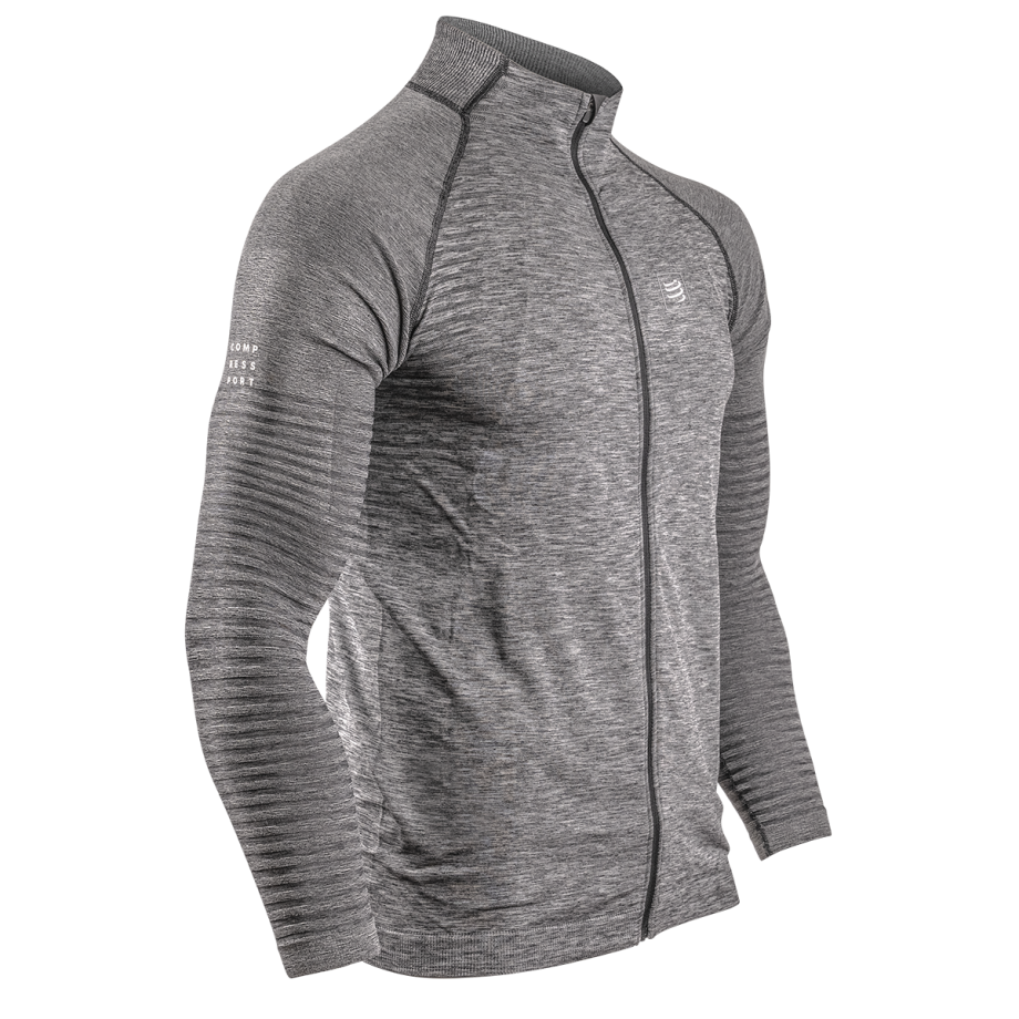 Seamless Zip Sweatshirt - Grey Melange