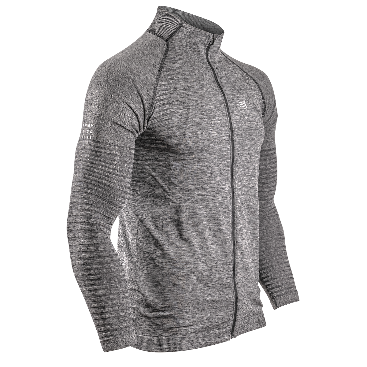 Seamless Zip Sweatshirt - Grey Melange